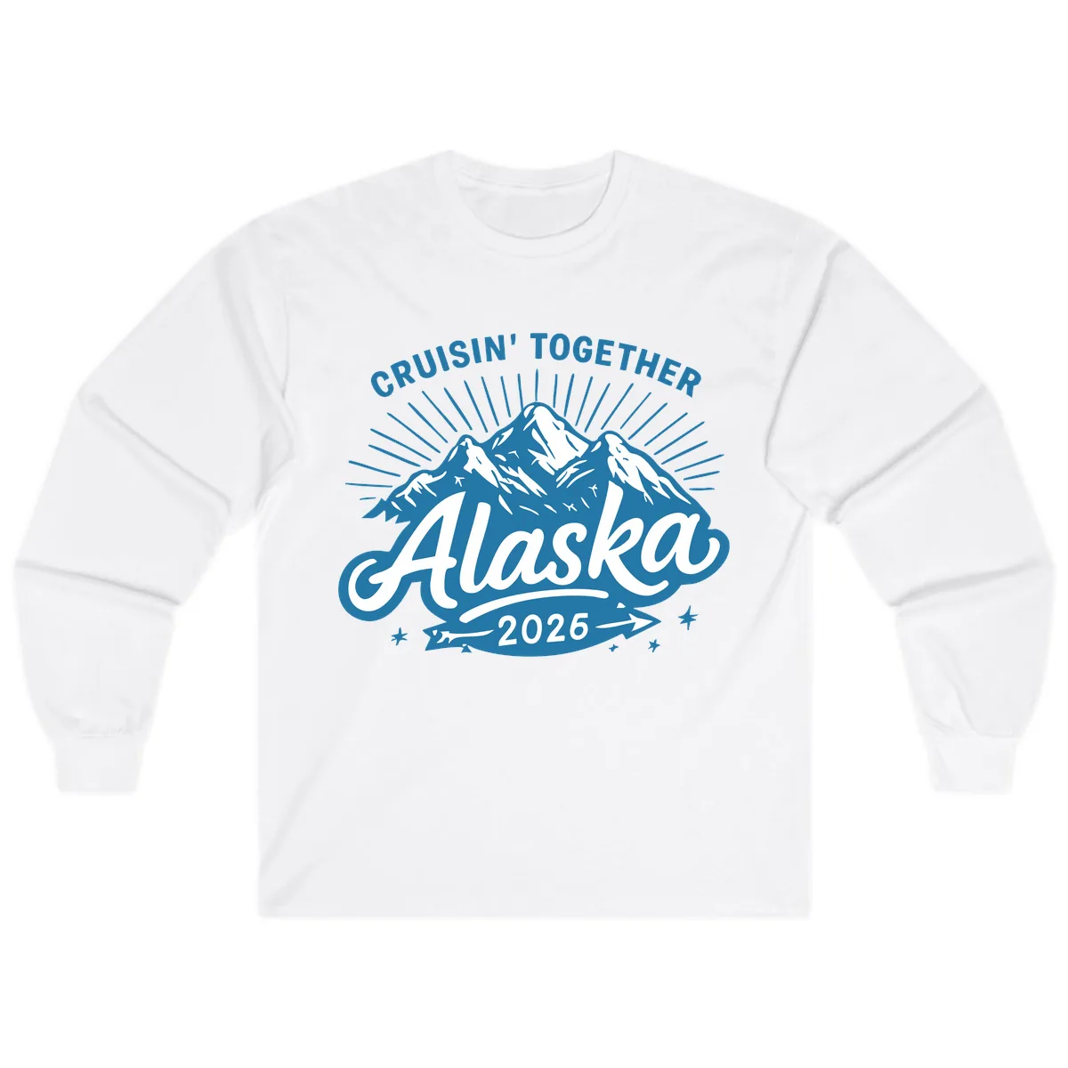 Cruisin' Together Alaska Mountains Long Sleeve in White