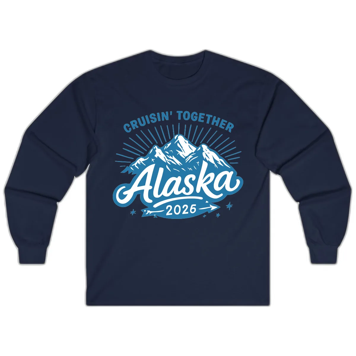 Cruisin' Together Alaska Mountains Long Sleeve in Navy