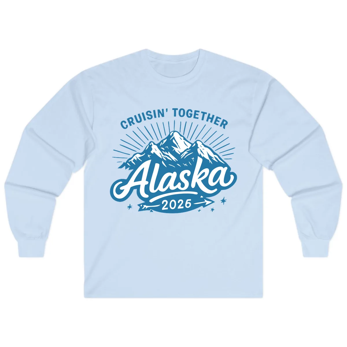 Cruisin' Together Alaska Mountains Long Sleeve in Light Blue