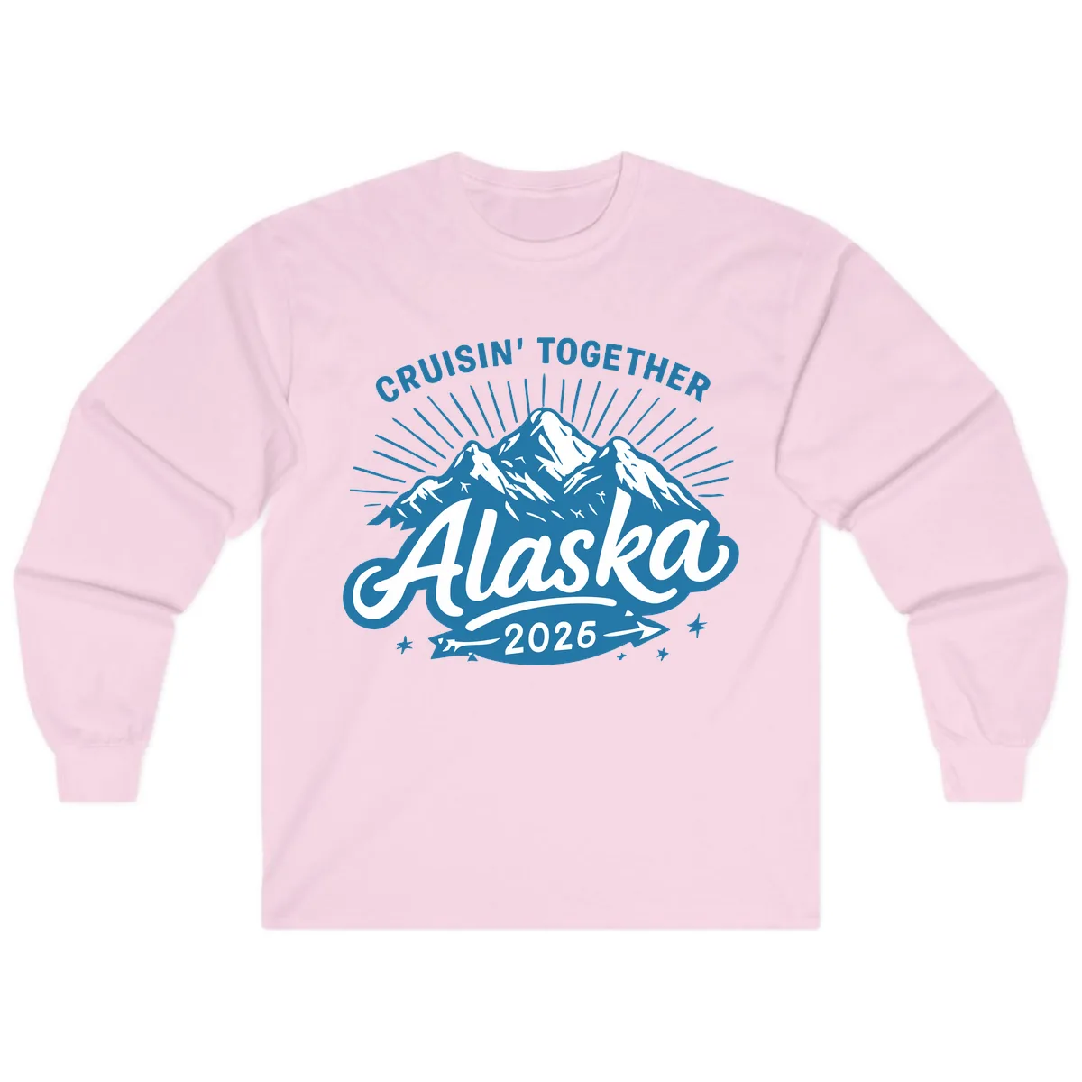 Cruisin' Together Alaska Mountains Long Sleeve in Light Pink