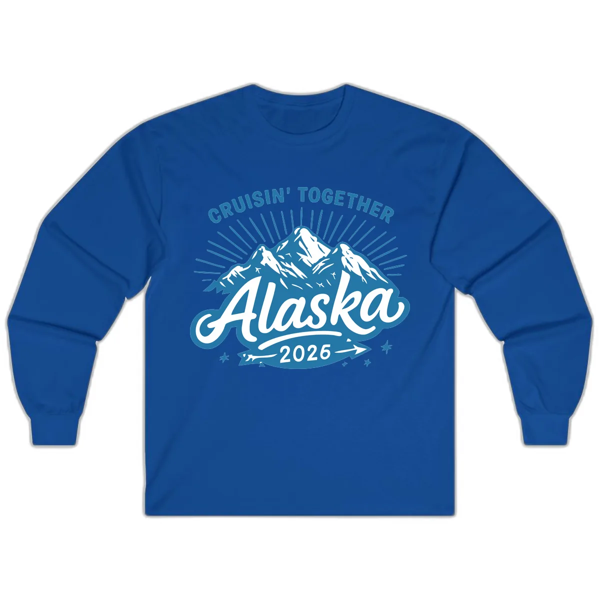 Cruisin' Together Alaska Mountains Long Sleeve in Royal