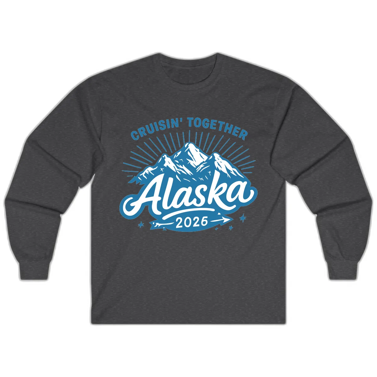 Cruisin' Together Alaska Mountains Long Sleeve in Dark Heather