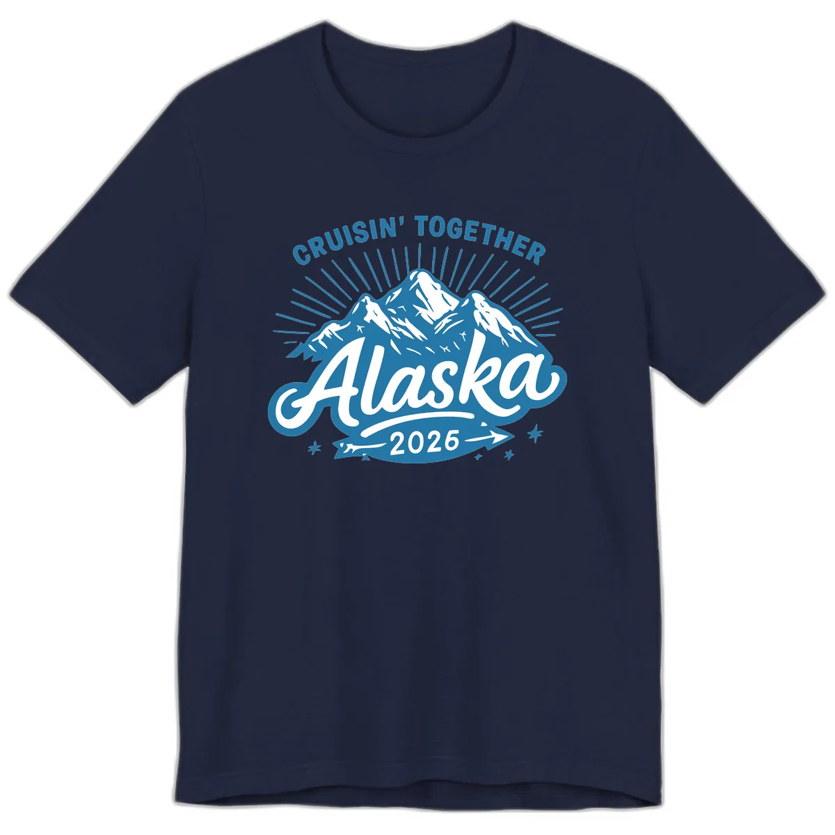 Cruisin' Together Alaska Mountains Premium T-Shirt in Navy