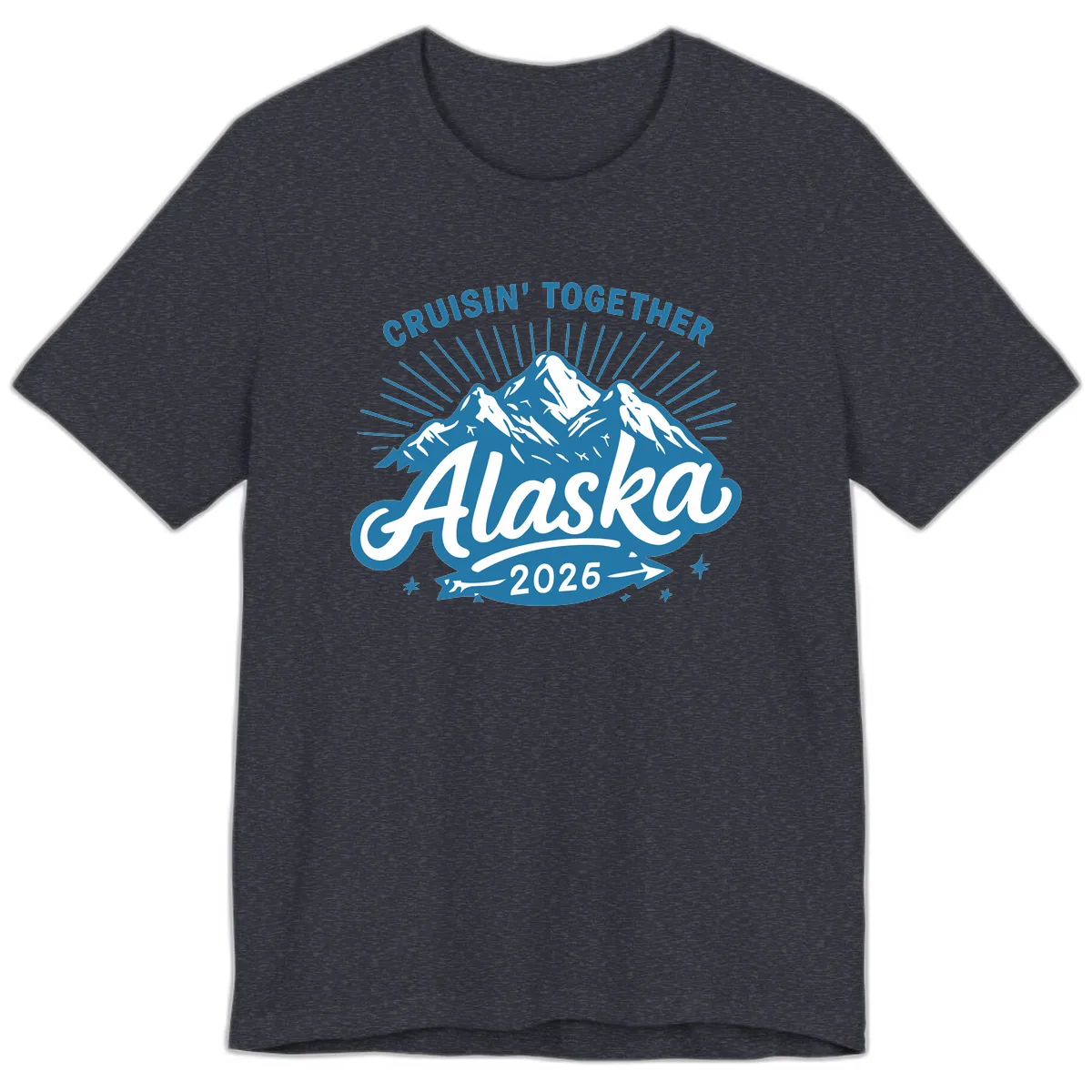Cruisin' Together Alaska Mountains Premium T-Shirt in Heather Navy