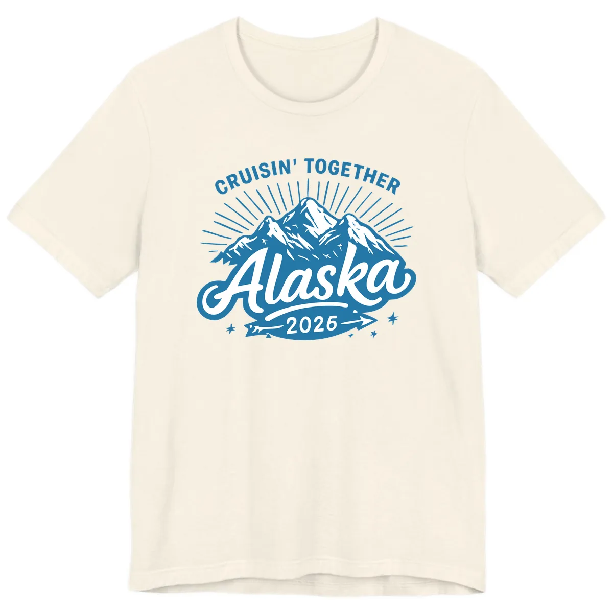 Cruisin' Together Alaska Mountains Premium T-Shirt in Natural