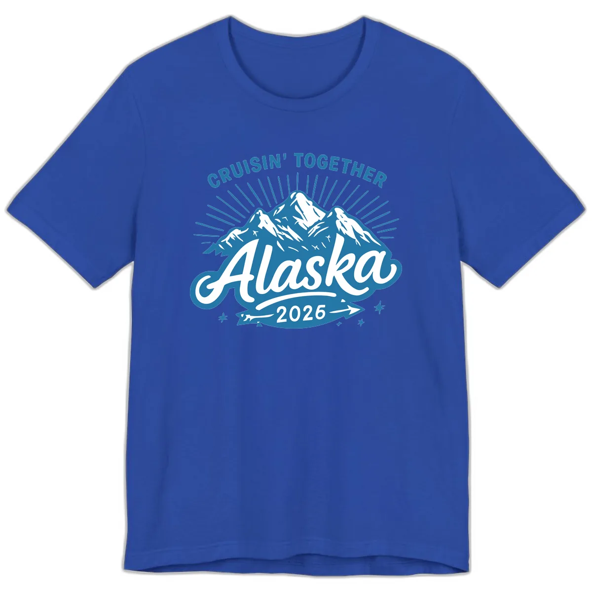 Cruisin' Together Alaska Mountains Premium T-Shirt in True Royal