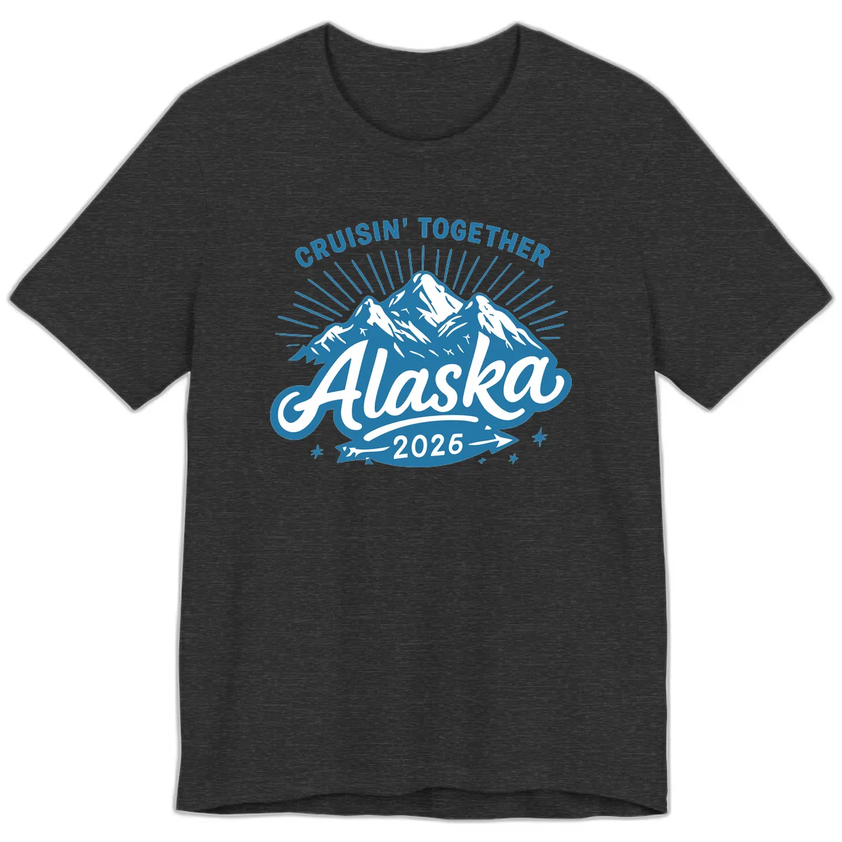 Cruisin' Together Alaska Mountains Premium T-Shirt in Dark Grey Heather