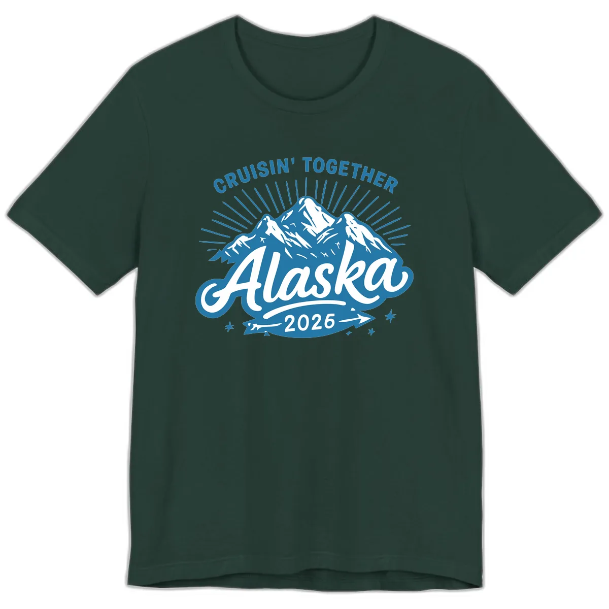 Cruisin' Together Alaska Mountains Premium T-Shirt in Forest