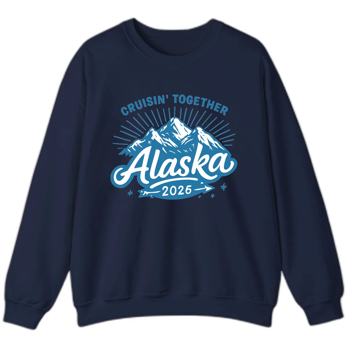 Cruisin' Together Alaska Mountains Sweatshirt in Navy