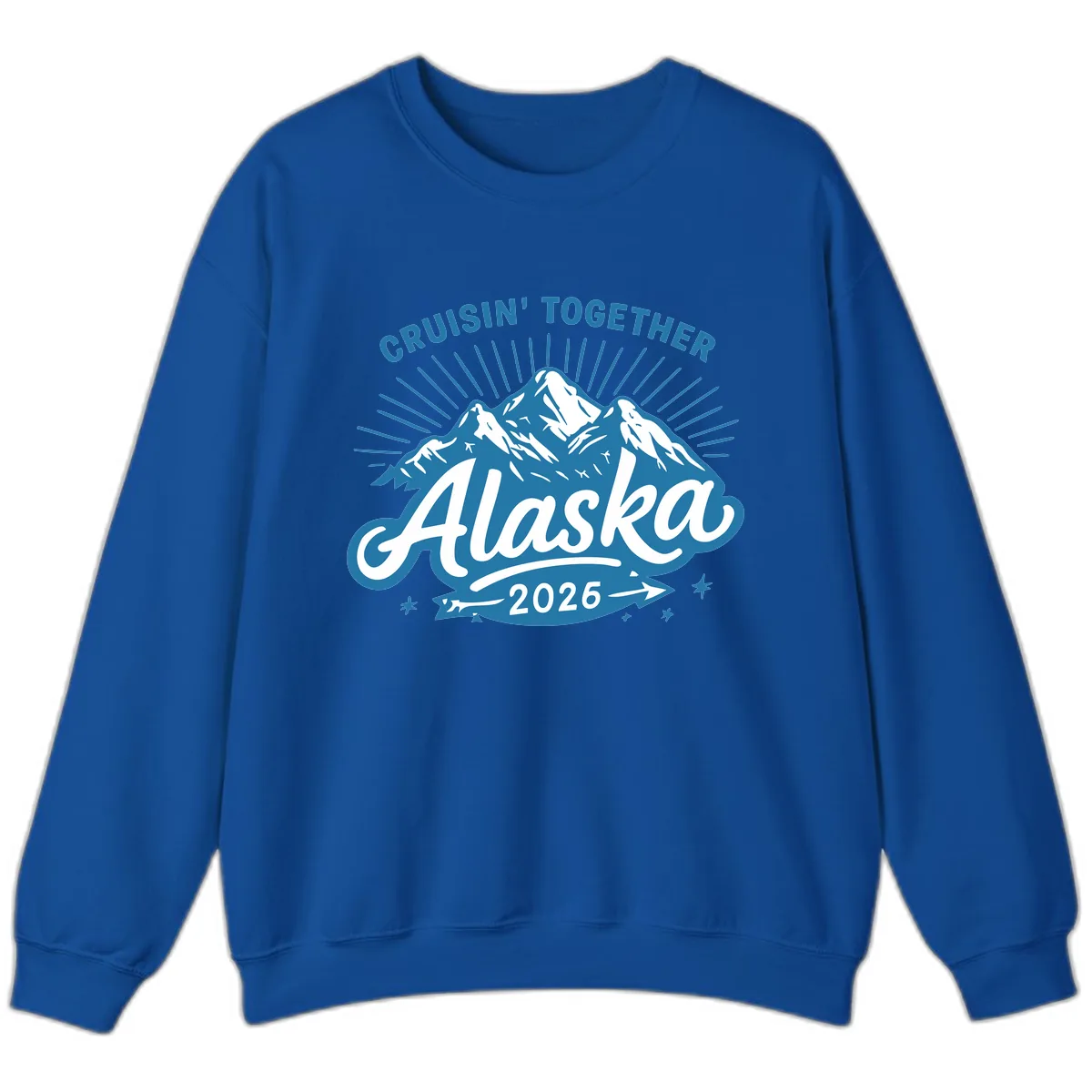 Cruisin' Together Alaska Mountains Sweatshirt in Royal