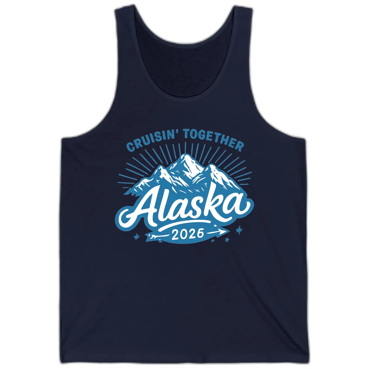 Cruisin' Together Alaska Mountains Tank in Navy