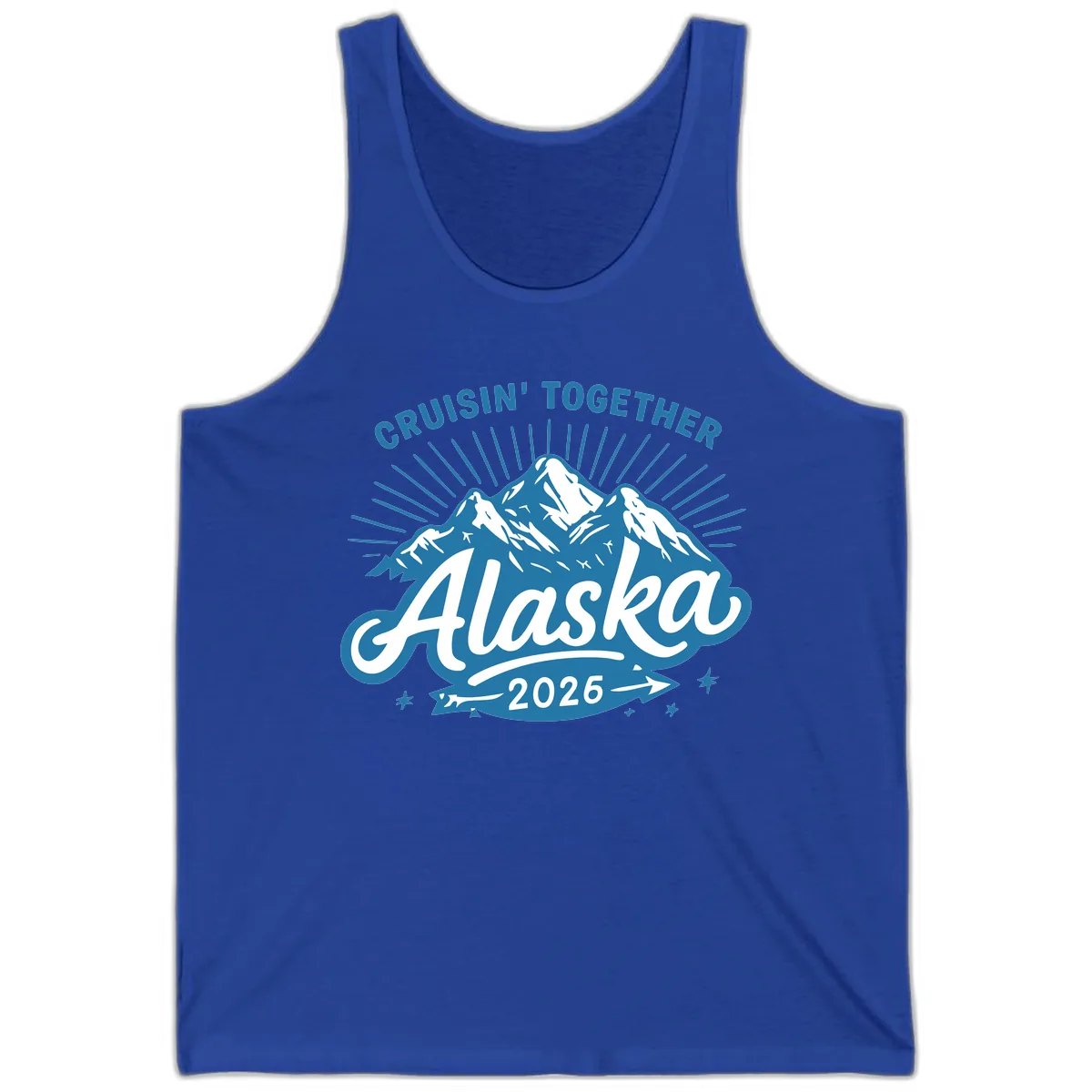 Cruisin' Together Alaska Mountains Tank in True Royal