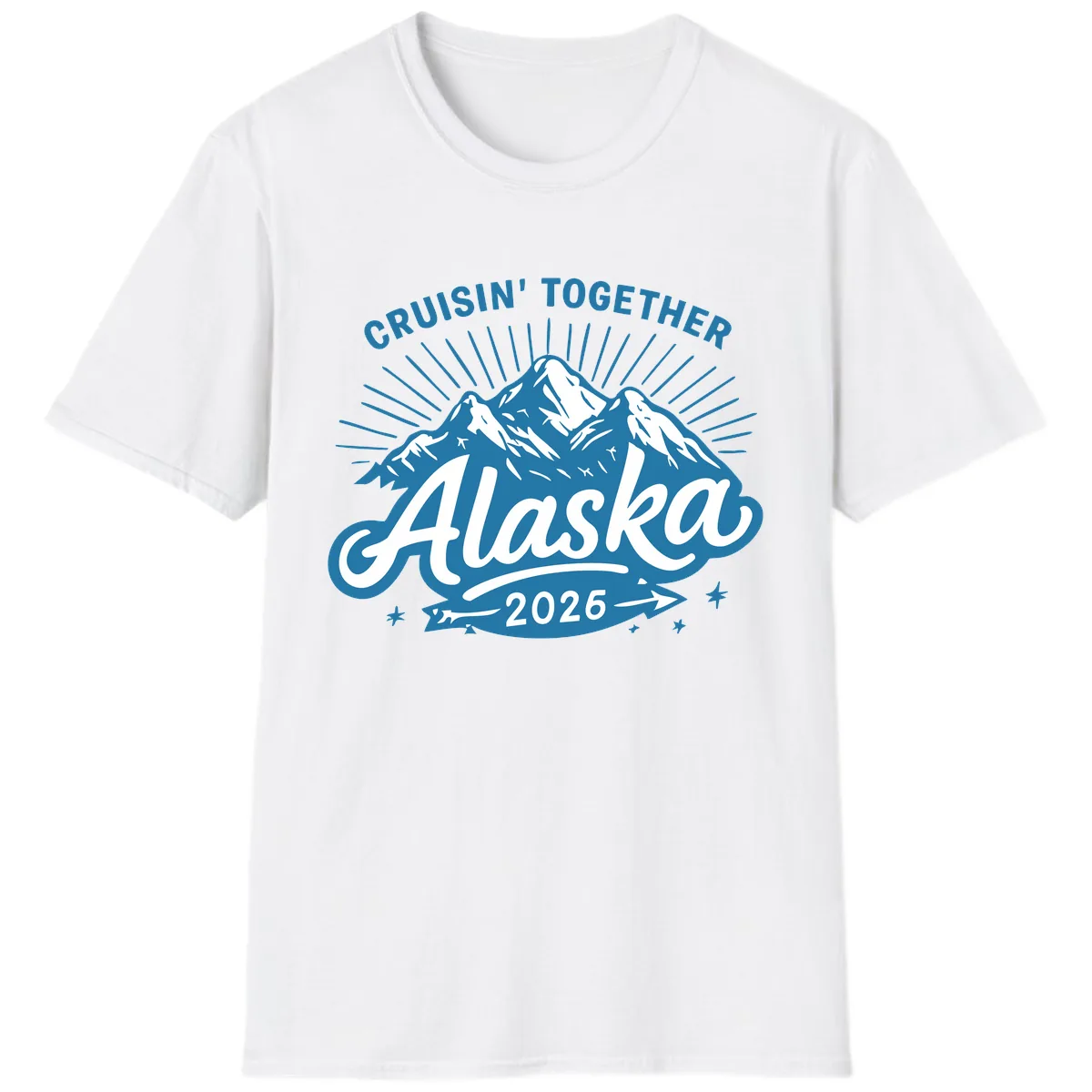 Cruisin' Together Alaska Mountains T-Shirt in White