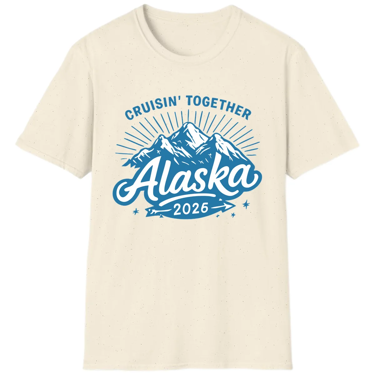 Cruisin' Together Alaska Mountains T-Shirt in Natural