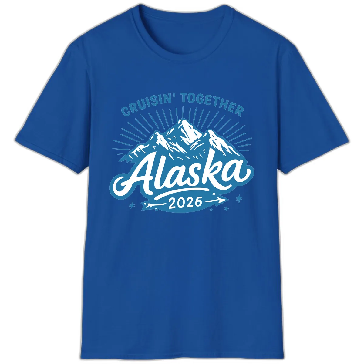 Cruisin' Together Alaska Mountains T-Shirt in Royal