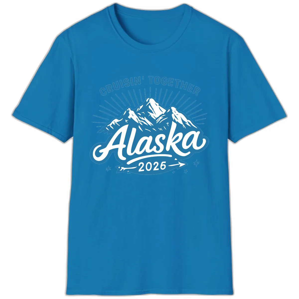 Cruisin' Together Alaska Mountains T-Shirt in Sapphire