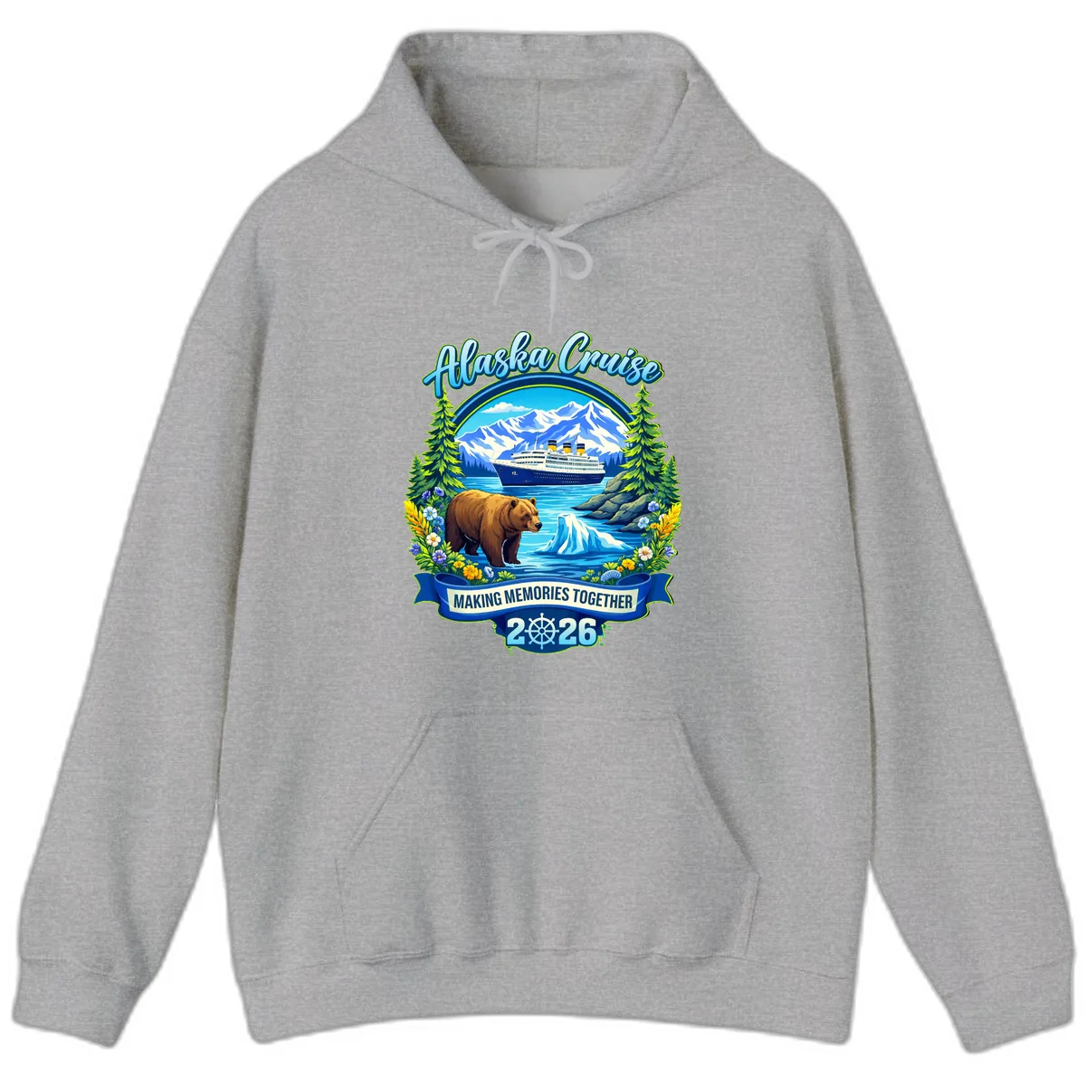 Alaska Cruise Making Memories Together 2026 Hoodie in Sport Grey