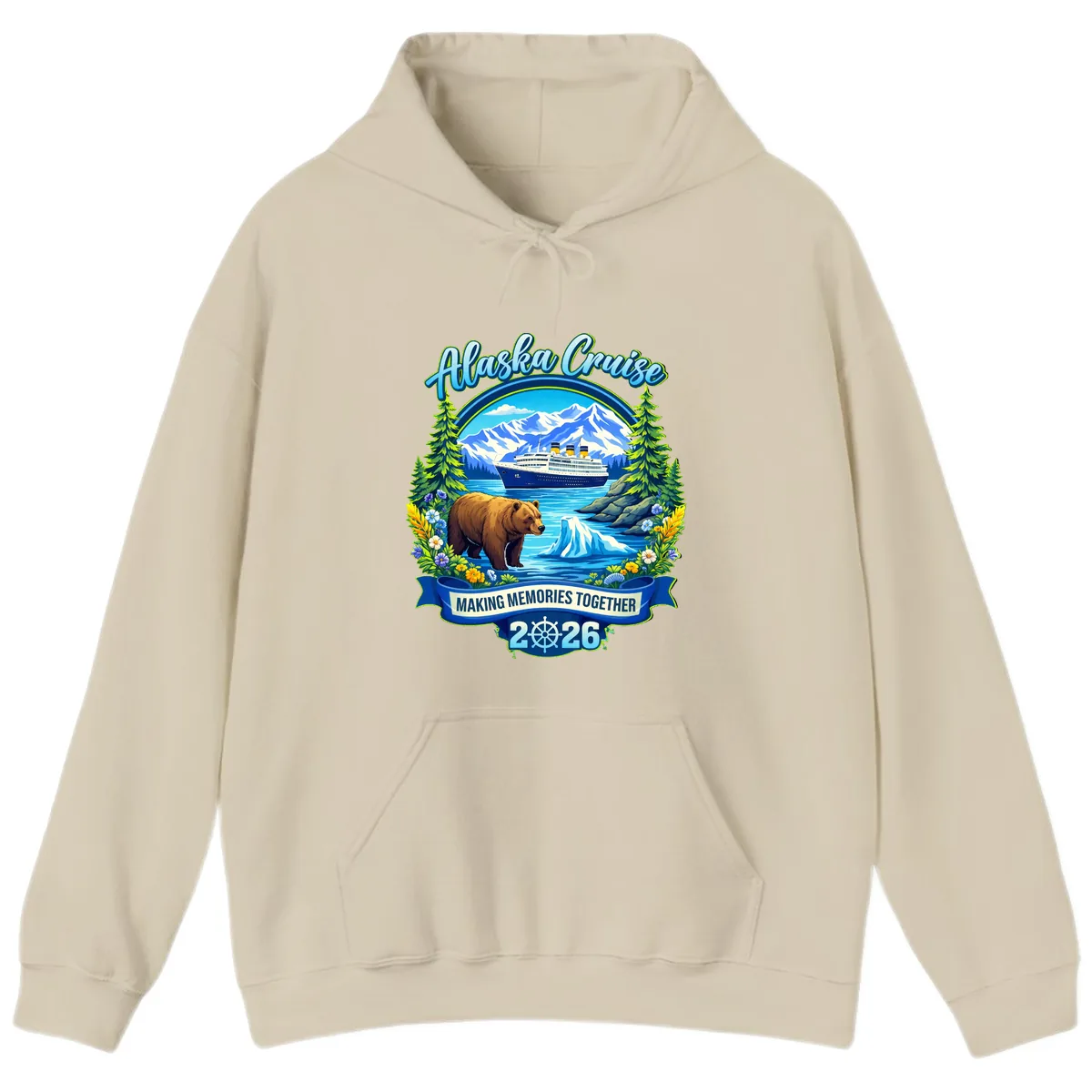 Alaska Cruise Making Memories Together 2026 Hoodie in Sand