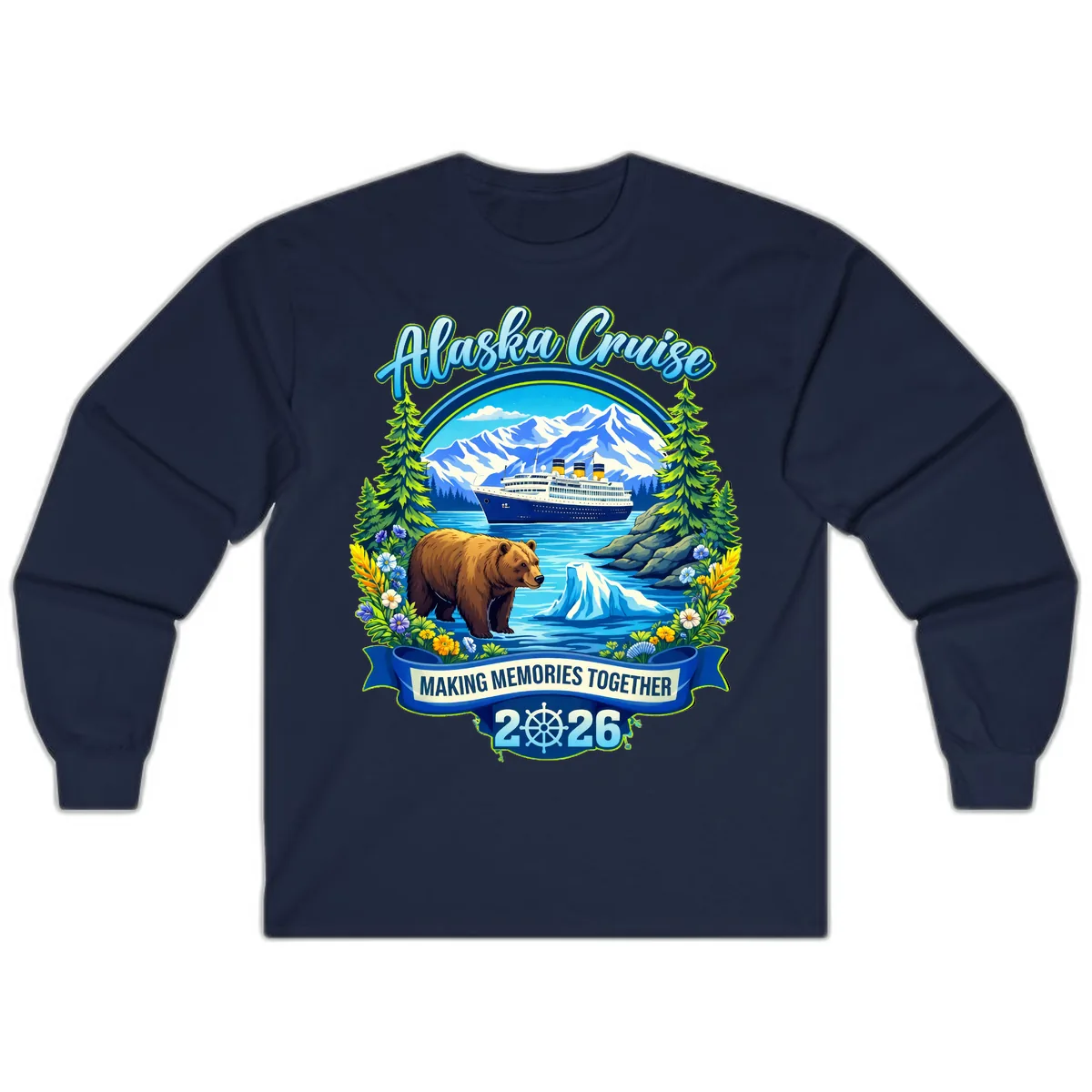 Alaska Cruise Making Memories Together 2026 Long Sleeve in Navy