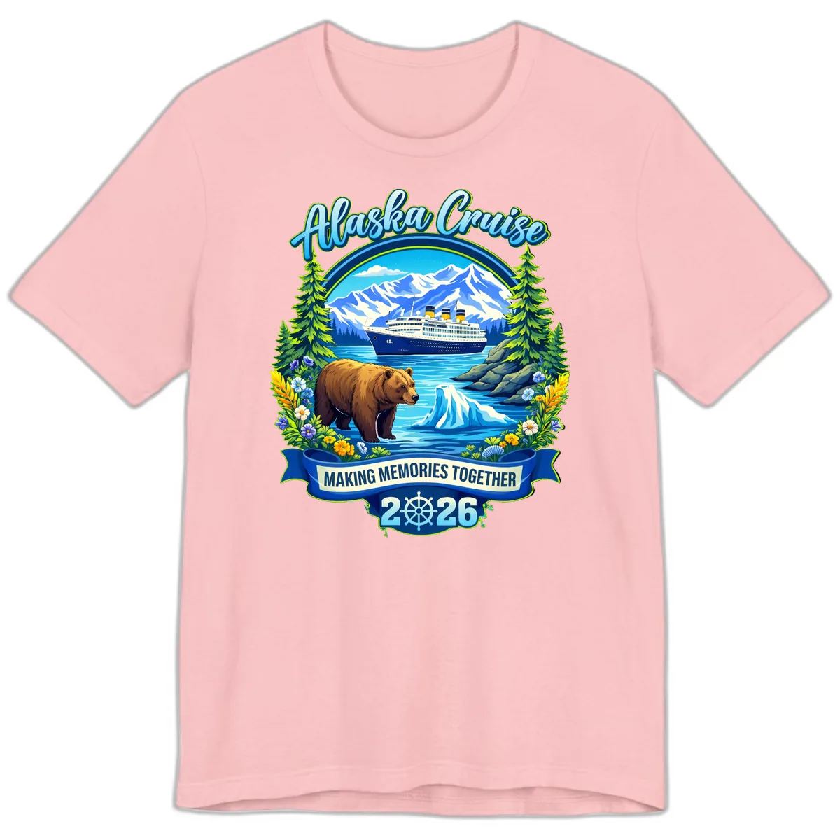 Alaska Cruise Making Memories Together 2026 Premium T-Shirt in Pink