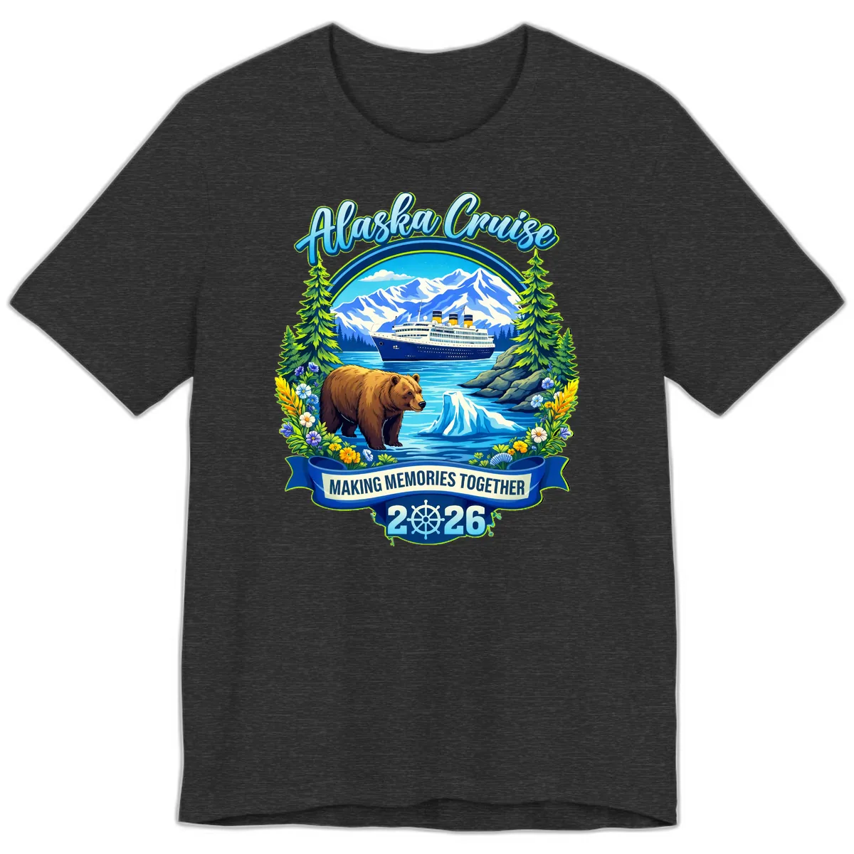 Alaska Cruise Making Memories Together 2026 Premium T-Shirt in Dark Grey Heather