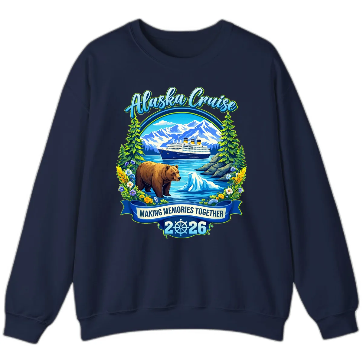 Alaska Cruise Making Memories Together 2026 Sweatshirt in Navy
