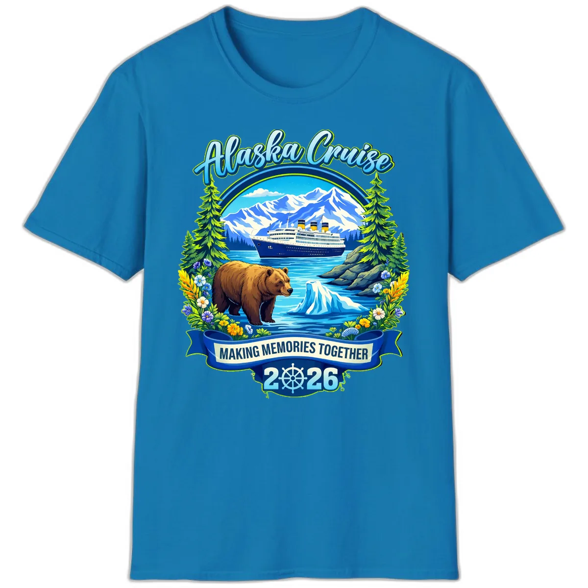 Alaska Cruise Making Memories Together 2026 T-Shirt in Sapphire
