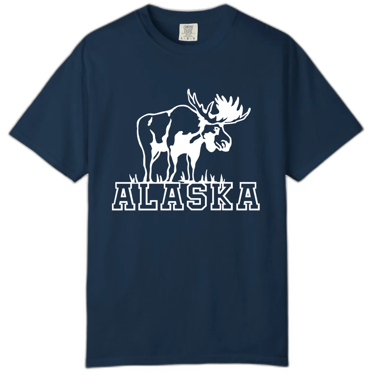 Majestic Moose Alaska Wildlife Comfort Color in True Navy