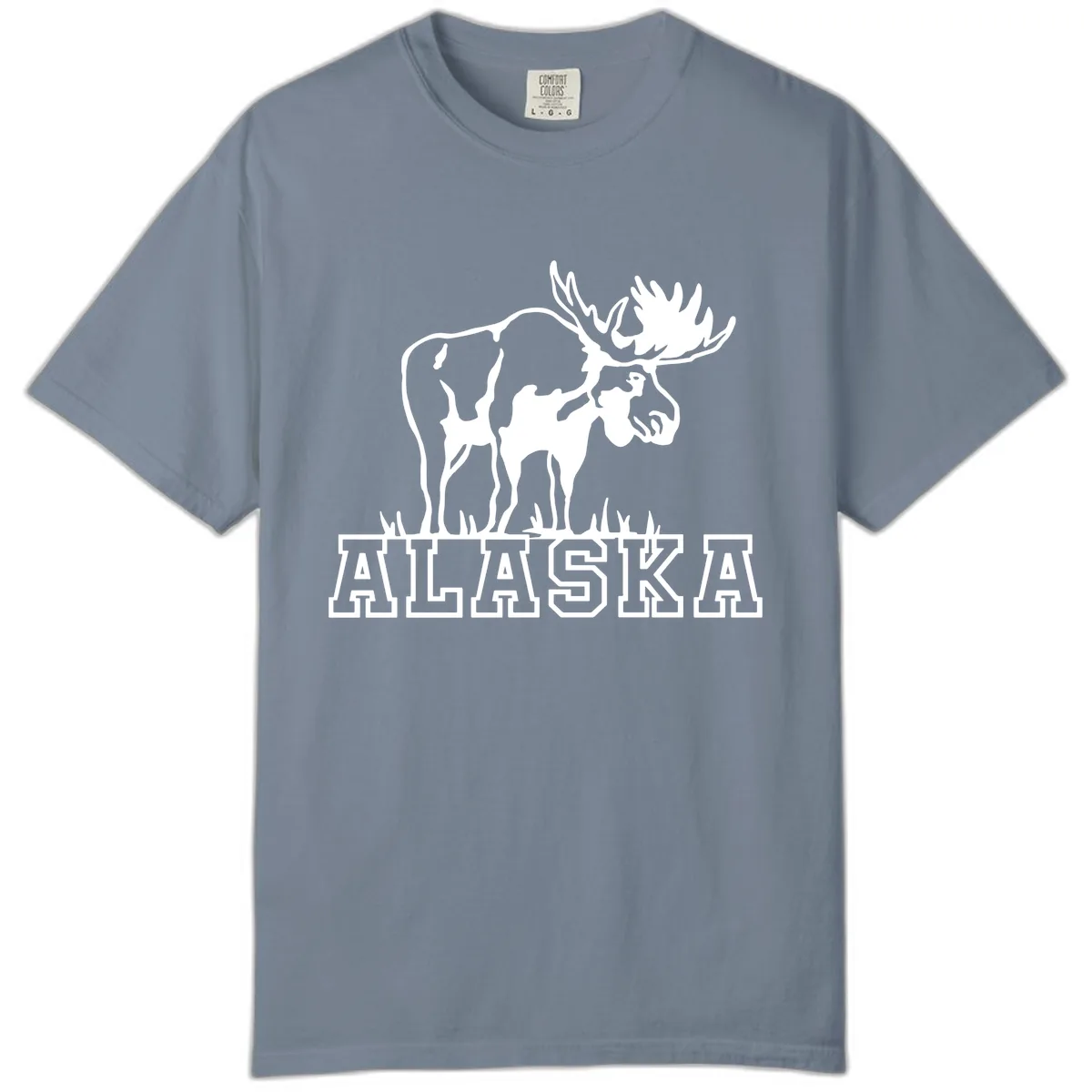 Majestic Moose Alaska Wildlife Comfort Color in Blue Jean