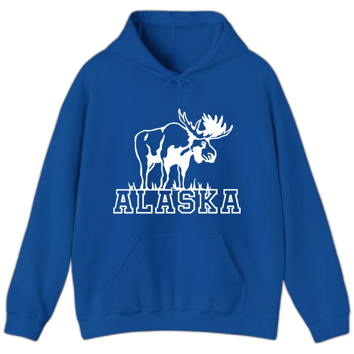 Majestic Moose Alaska Wildlife Hoodie in Royal