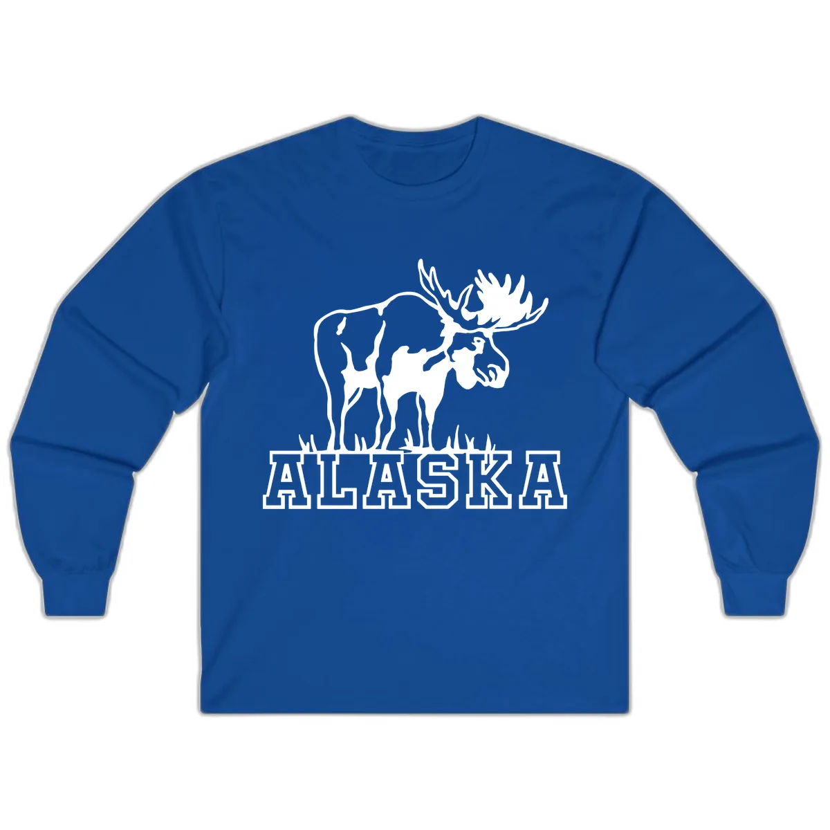 Majestic Moose Alaska Wildlife Long Sleeve in Royal