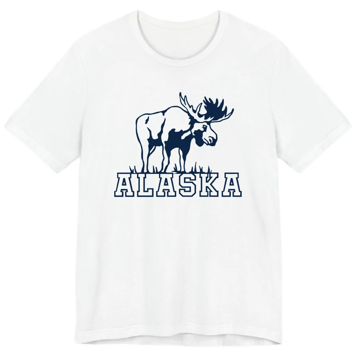 Majestic Moose Alaska Wildlife Premium T-Shirt in White