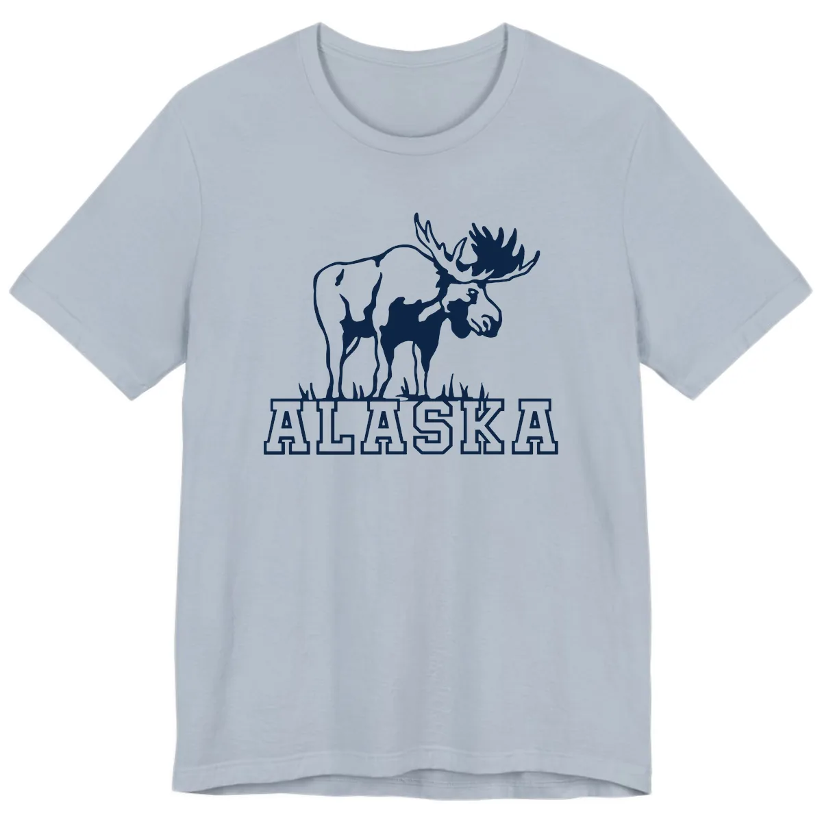 Majestic Moose Alaska Wildlife Premium T-Shirt in Light Blue