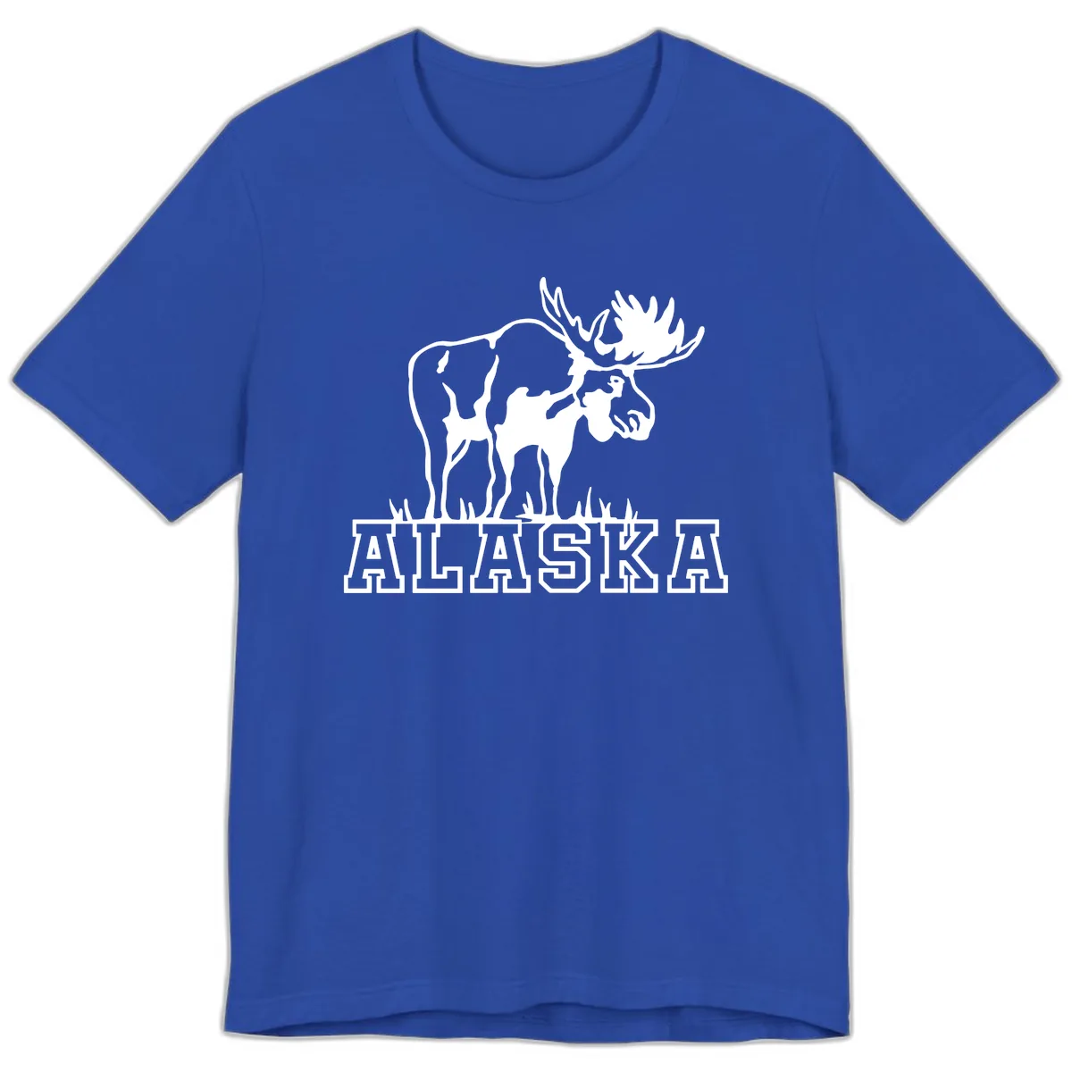 Majestic Moose Alaska Wildlife Premium T-Shirt in True Royal