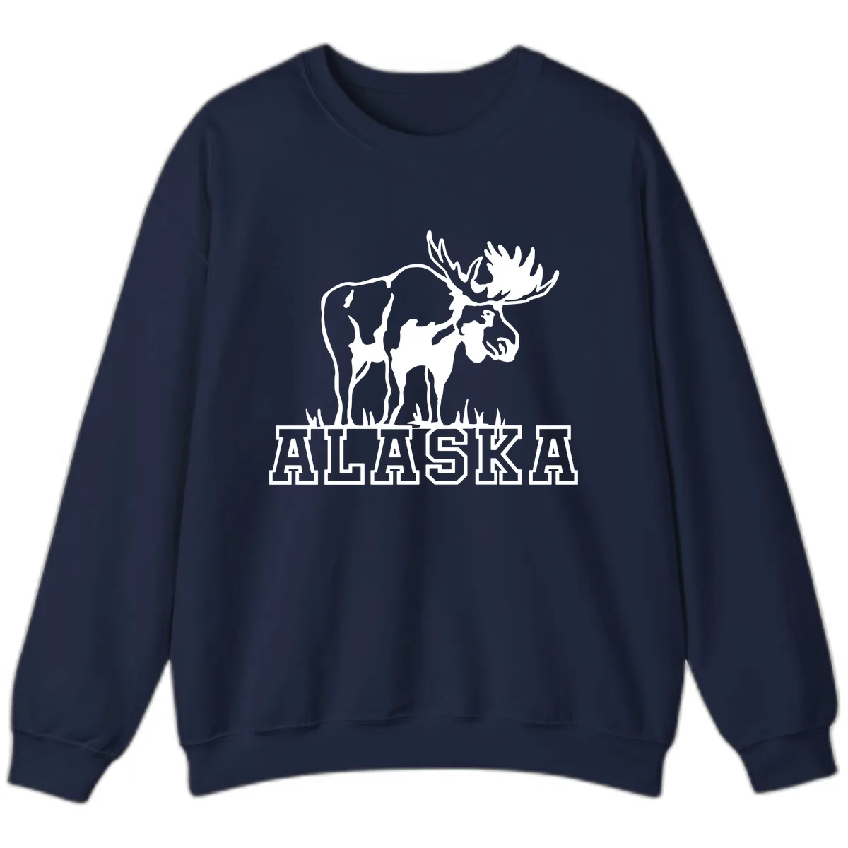 Majestic Moose Alaska Wildlife Sweatshirt in Navy