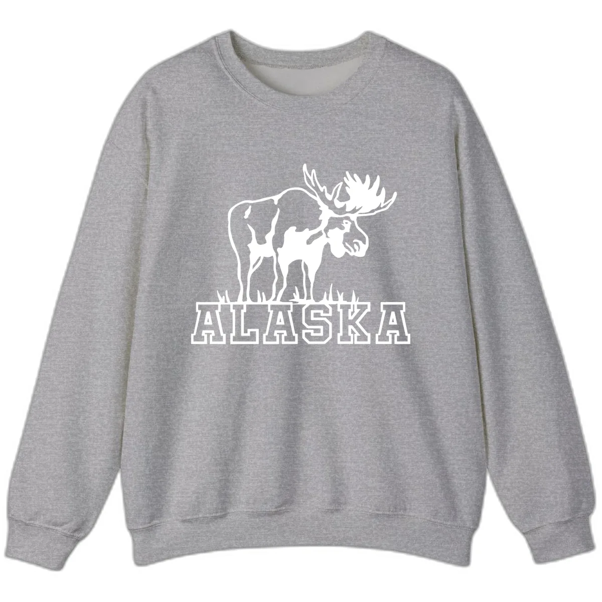 Majestic Moose Alaska Wildlife Sweatshirt in Sport Grey
