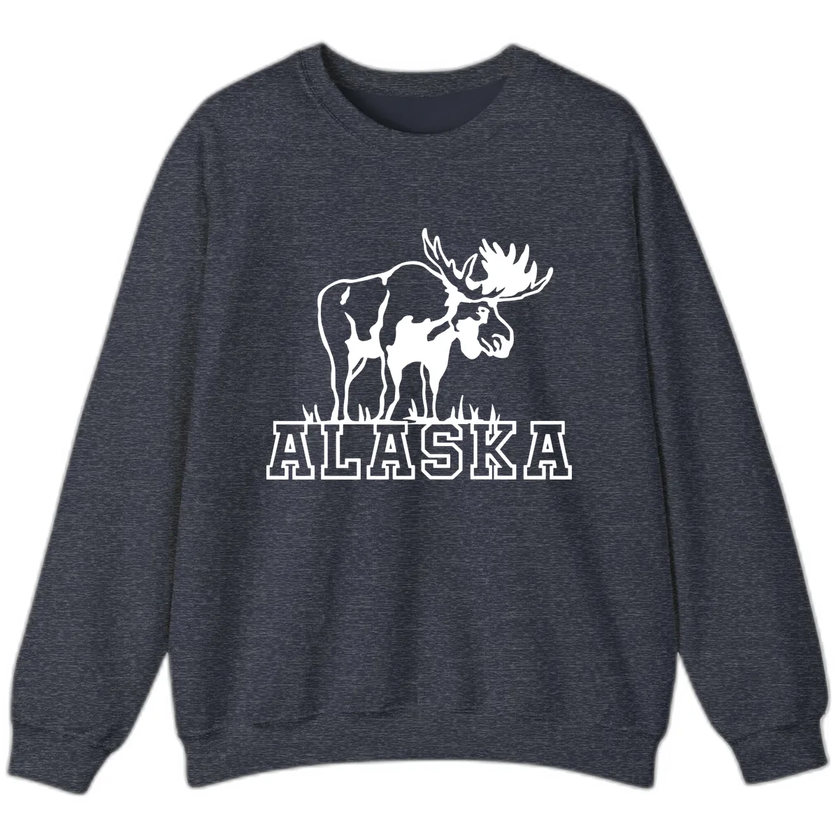 Majestic Moose Alaska Wildlife Sweatshirt in Heather Sport Dark Navy