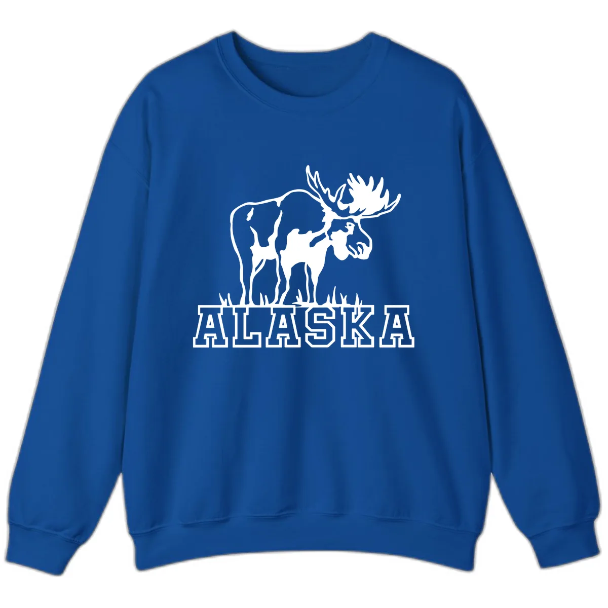 Majestic Moose Alaska Wildlife Sweatshirt in Royal