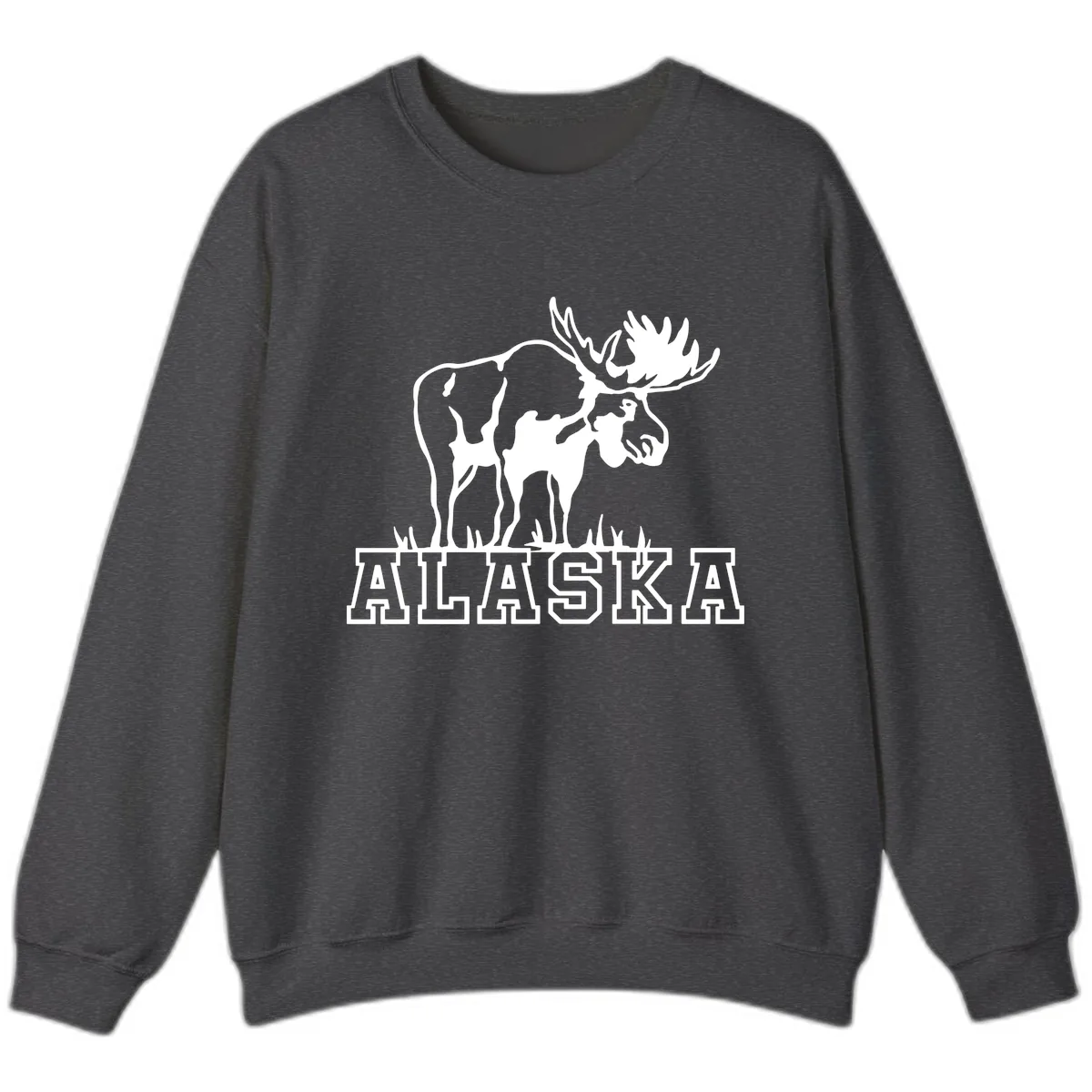 Majestic Moose Alaska Wildlife Sweatshirt in Dark Heather