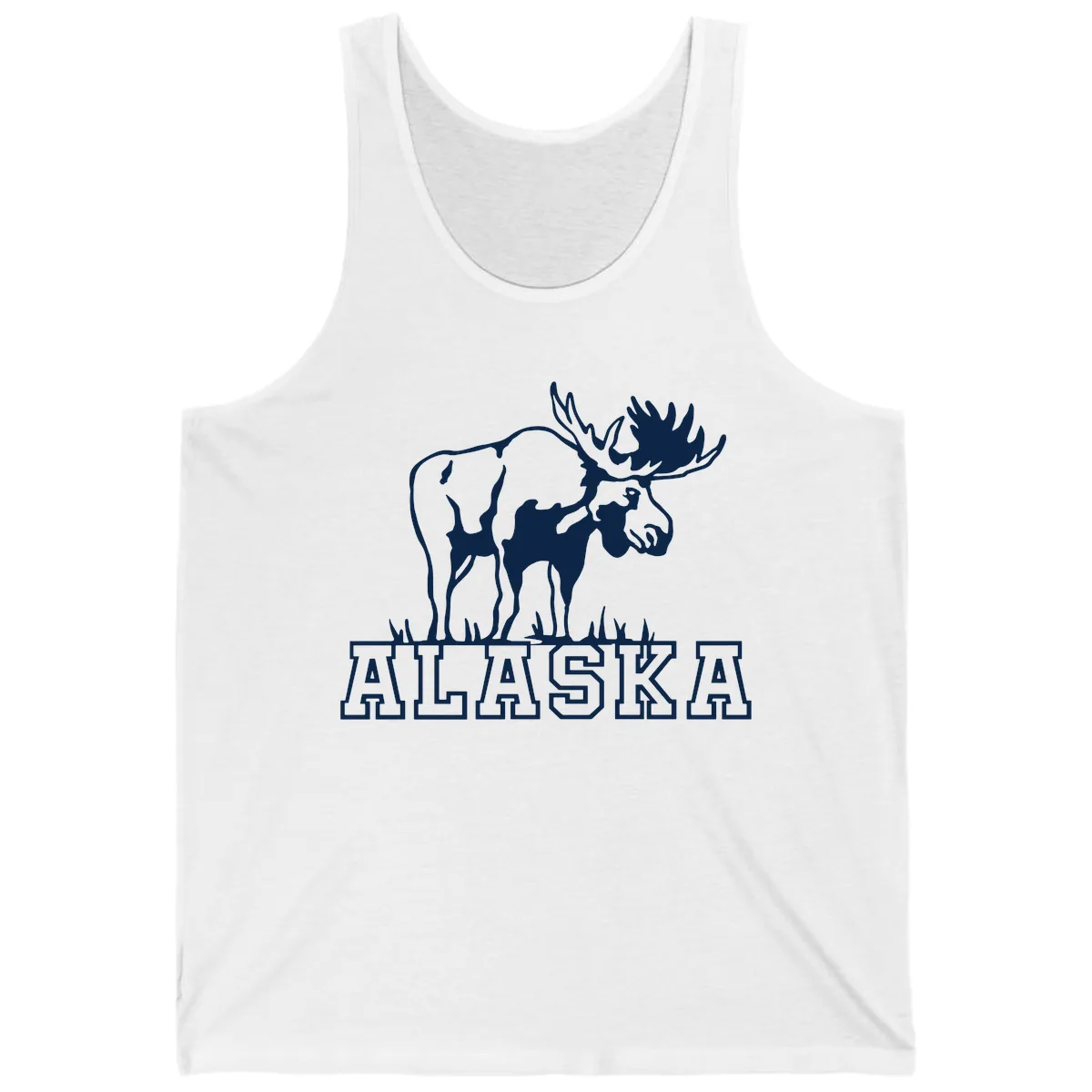 Majestic Moose Alaska Wildlife Tank in White