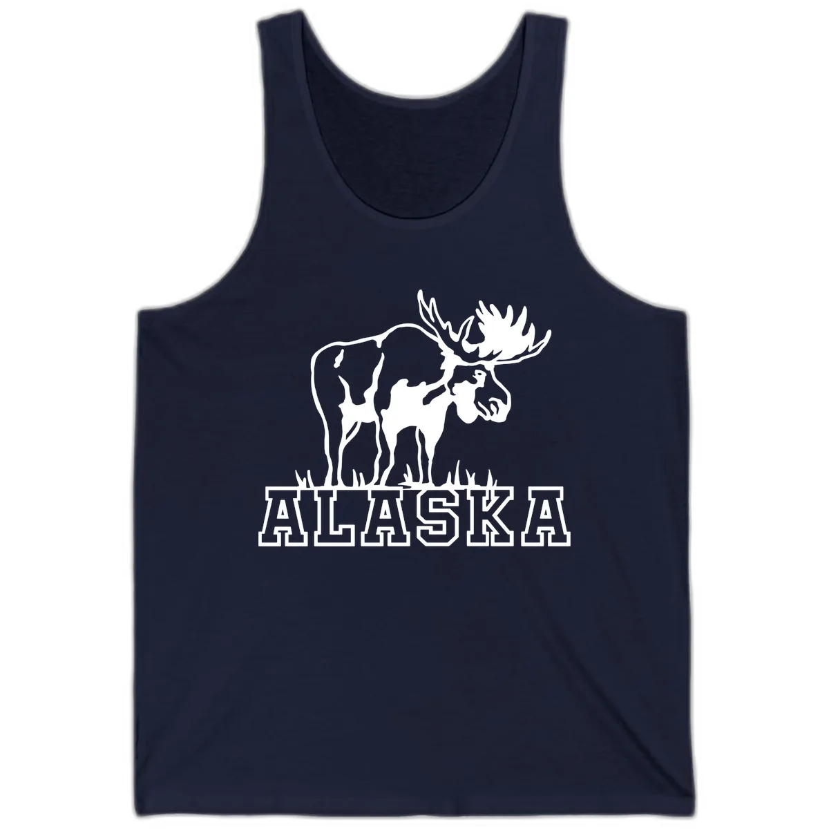 Majestic Moose Alaska Wildlife Tank in Navy