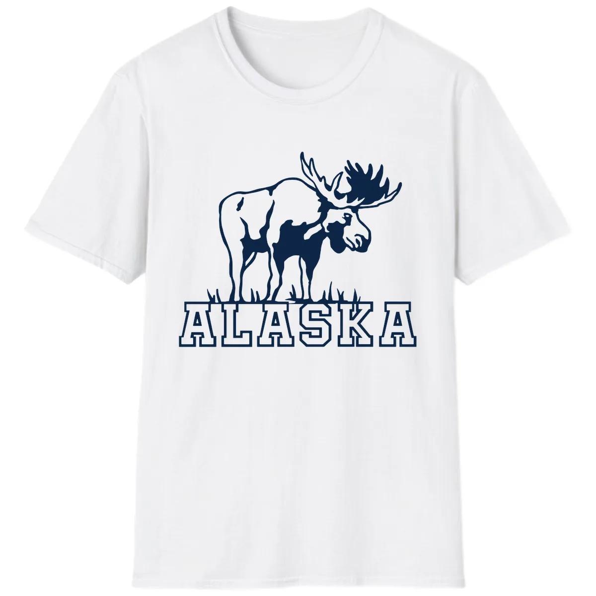 Majestic Moose Alaska Wildlife T-Shirt in White