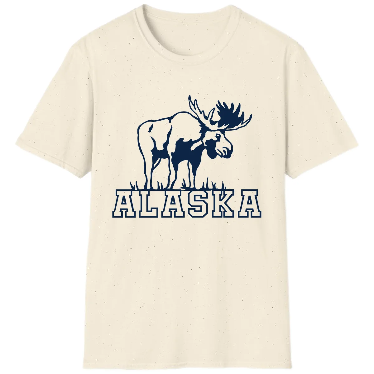 Majestic Moose Alaska Wildlife T-Shirt in Natural