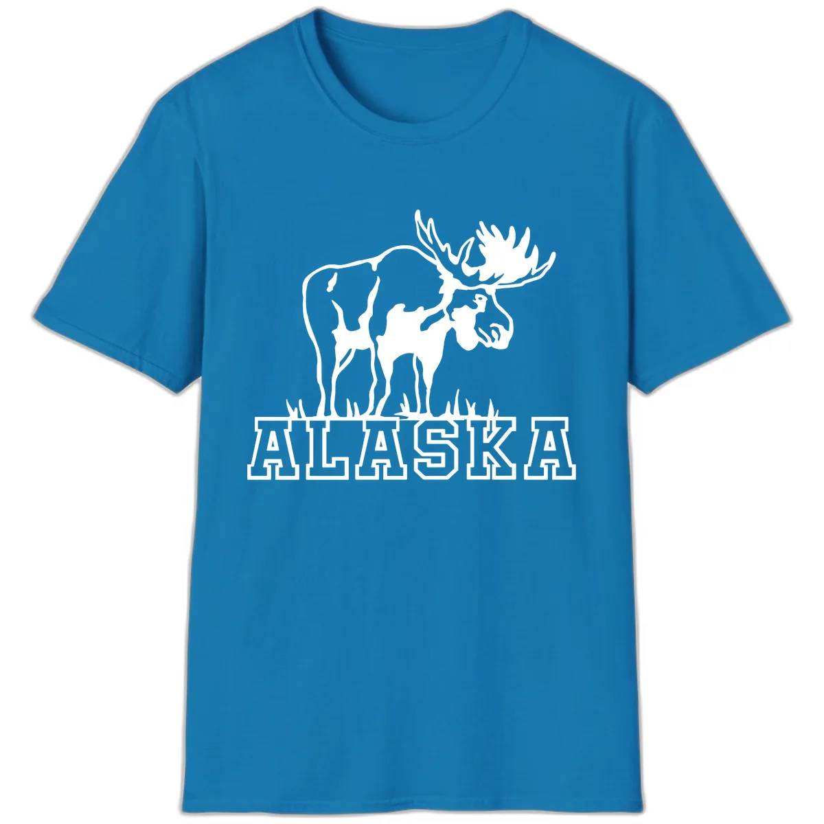 Majestic Moose Alaska Wildlife T-Shirt in Sapphire