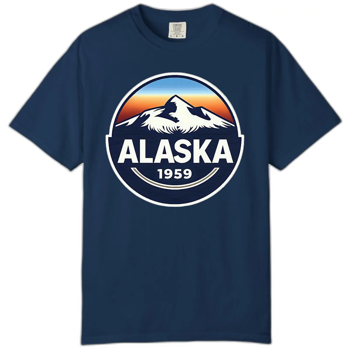 Alaska 1959 Mountain Eagle Badge Comfort Color in Navy