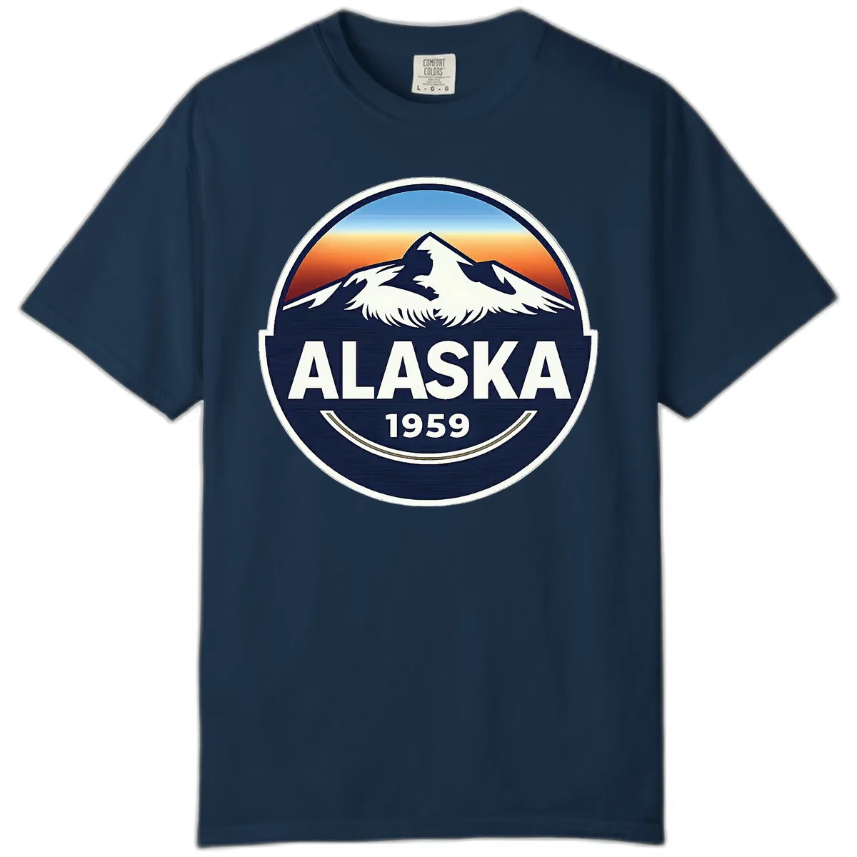Alaska 1959 Mountain Eagle Badge Comfort Color in True Navy