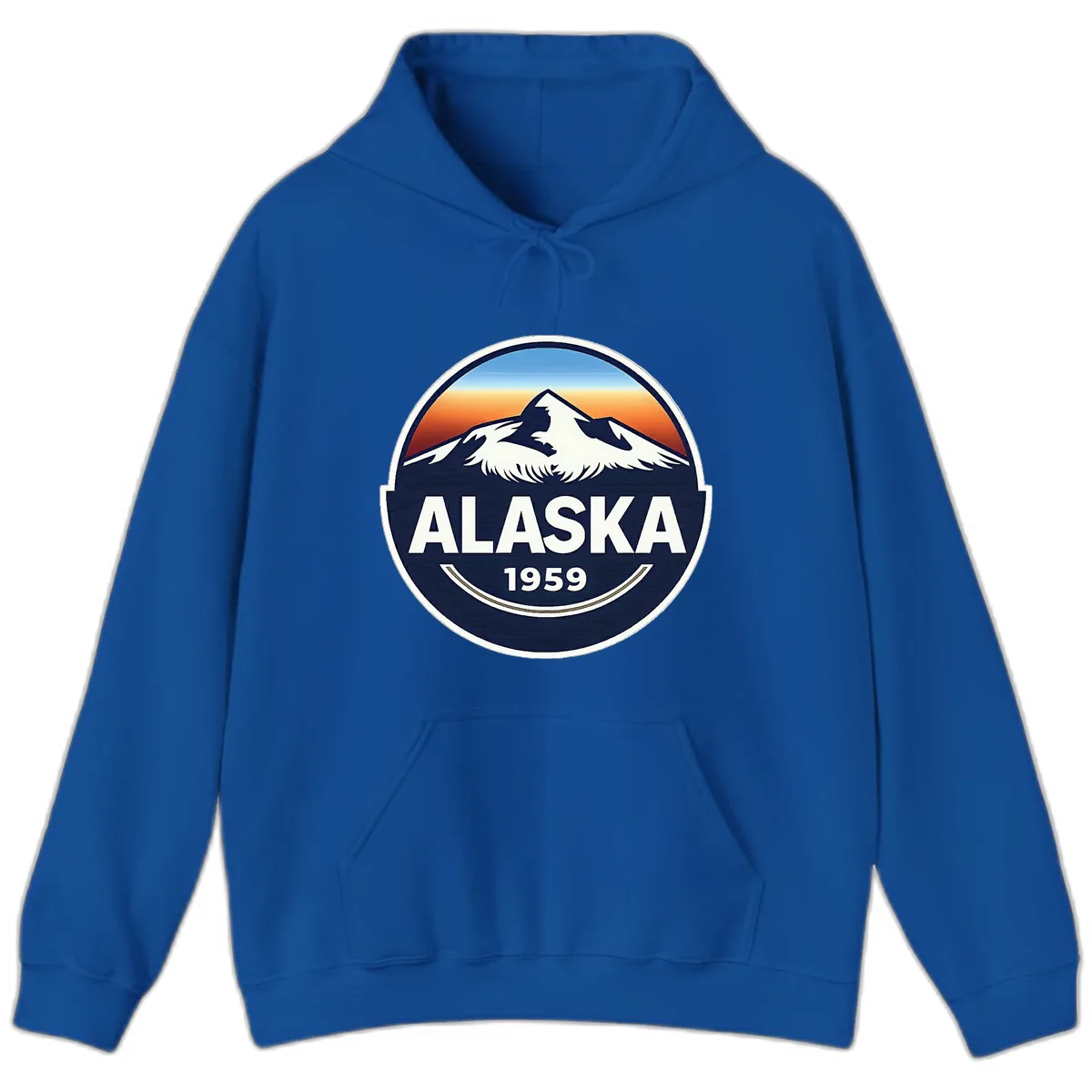 Alaska 1959 Mountain Eagle Badge Hoodie in Royal