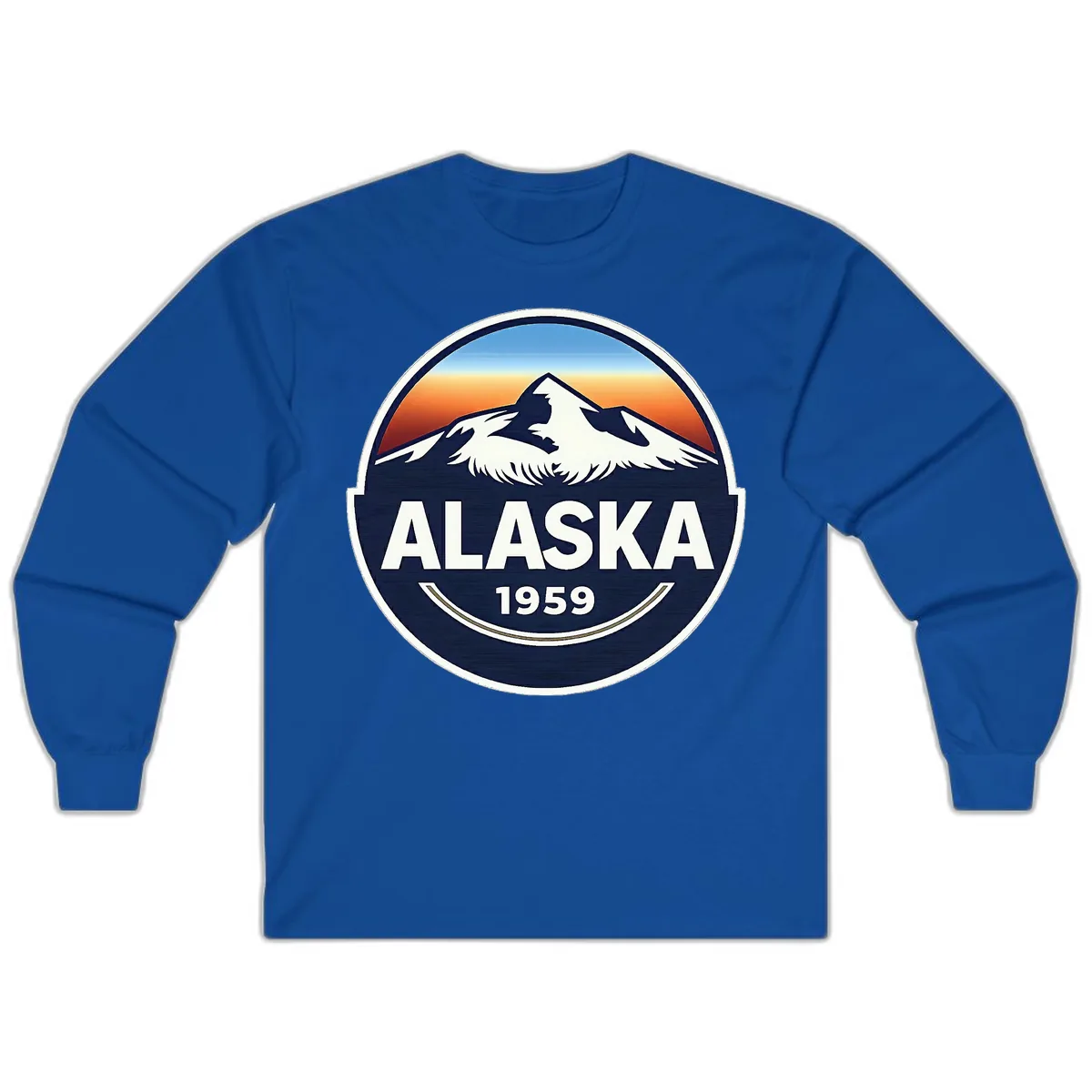 Alaska 1959 Mountain Eagle Badge Long Sleeve in Royal