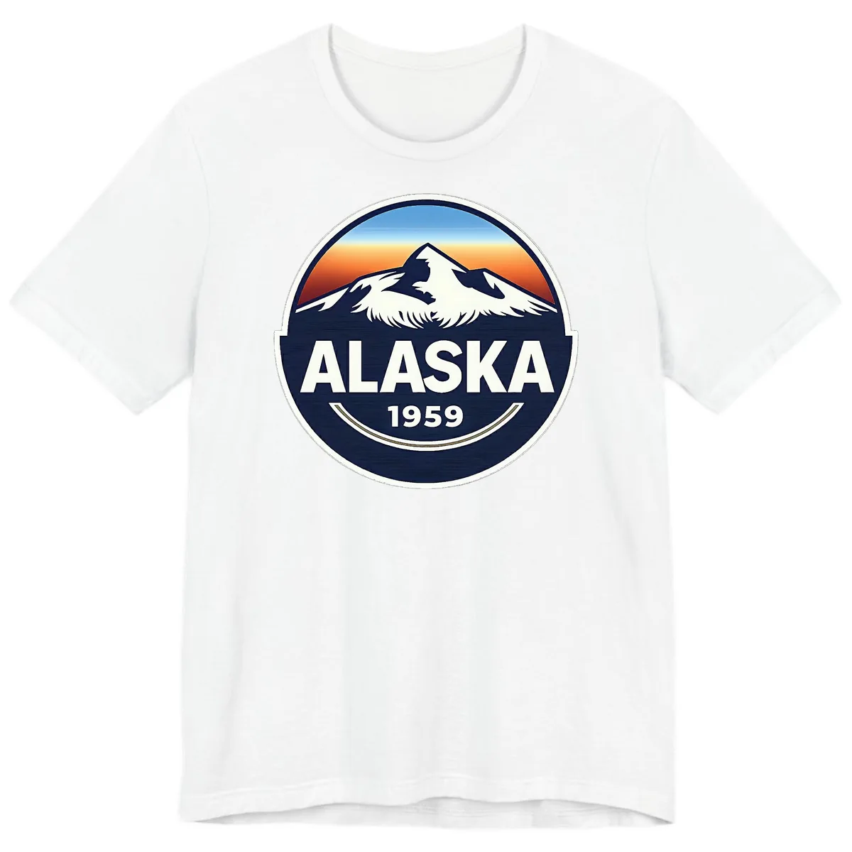 Alaska 1959 Mountain Eagle Badge Premium T-Shirt in White