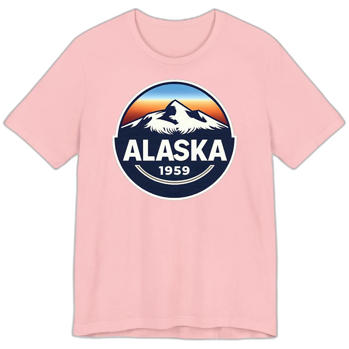 Alaska 1959 Mountain Eagle Badge Premium T-Shirt in Pink